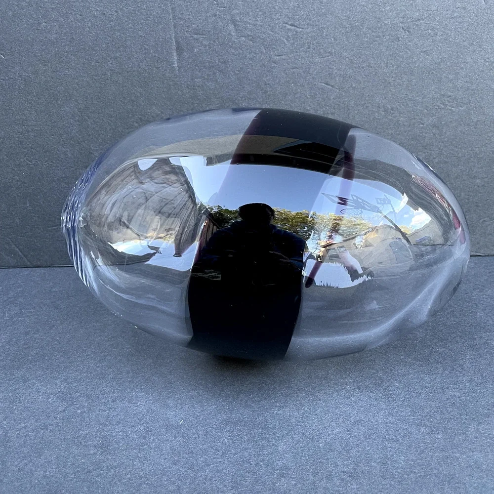Bjorn Ronnquist Art Handblown Mauve/Purple Glass Egg Ikea 2001